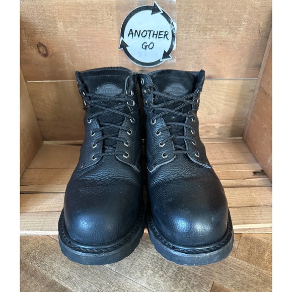 Men’s Dickies Black Steel Toe Work Boots 6 Inch Size 12 Slip Resistant - Picture 3 of 12